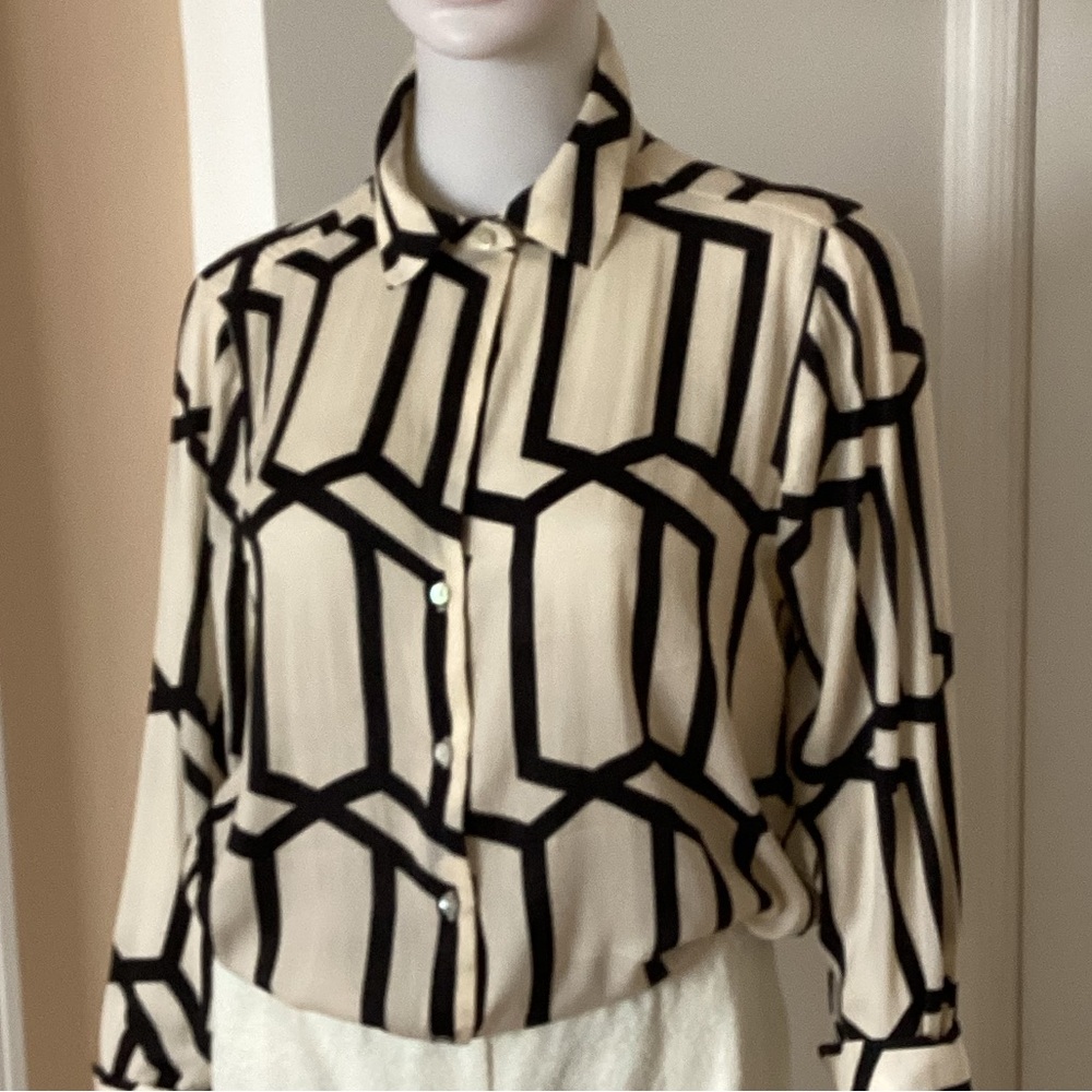 Haver+Blair Black and Cream Button Down Shirt